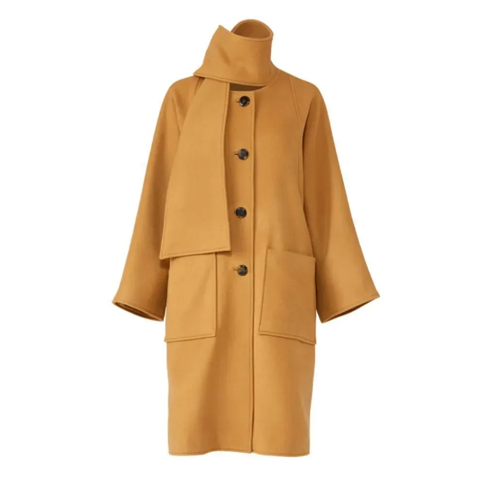 TORY BURCH Brown Wool Twill Camel Chelsea Coat US 0